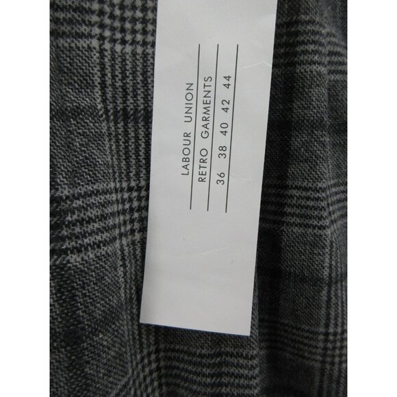 Labour Union Pants 34 Wool Trousers Plaid Pleated Button Fly 34X29 NEW - Picture 4 of 13